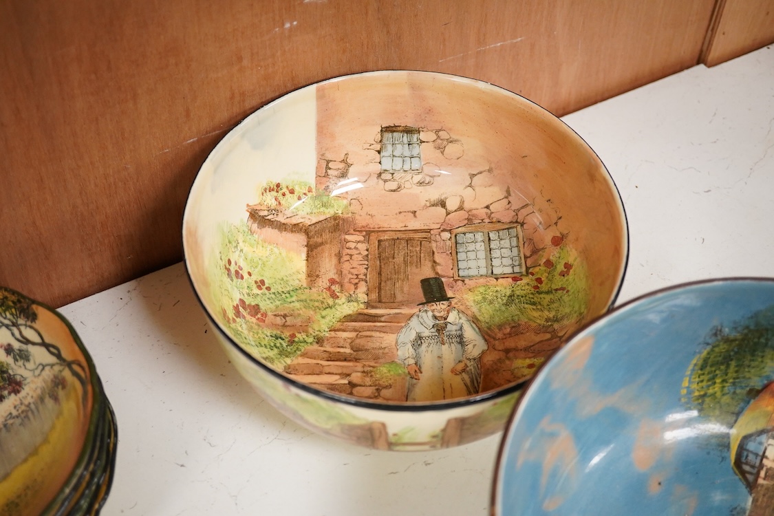 A collection of Royal Doulton Series ware bowls, a tray, cup etc
